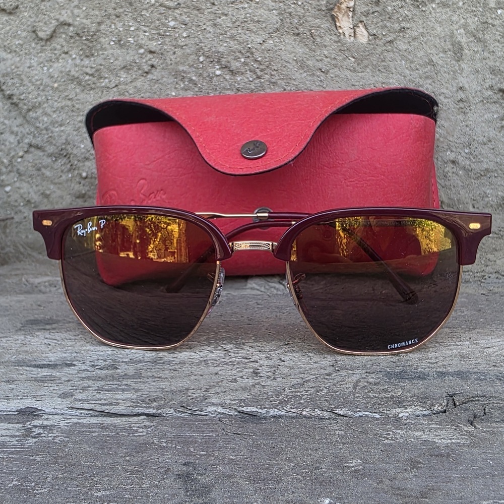 Ray-Ban Sunglasses New Club Master Bordeaux rose gold. New, never worn. No box